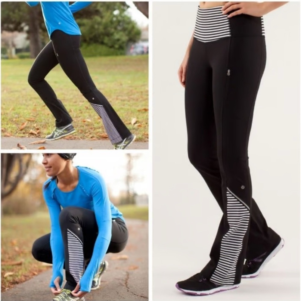 Lululemon Black and White Striped Track Pants